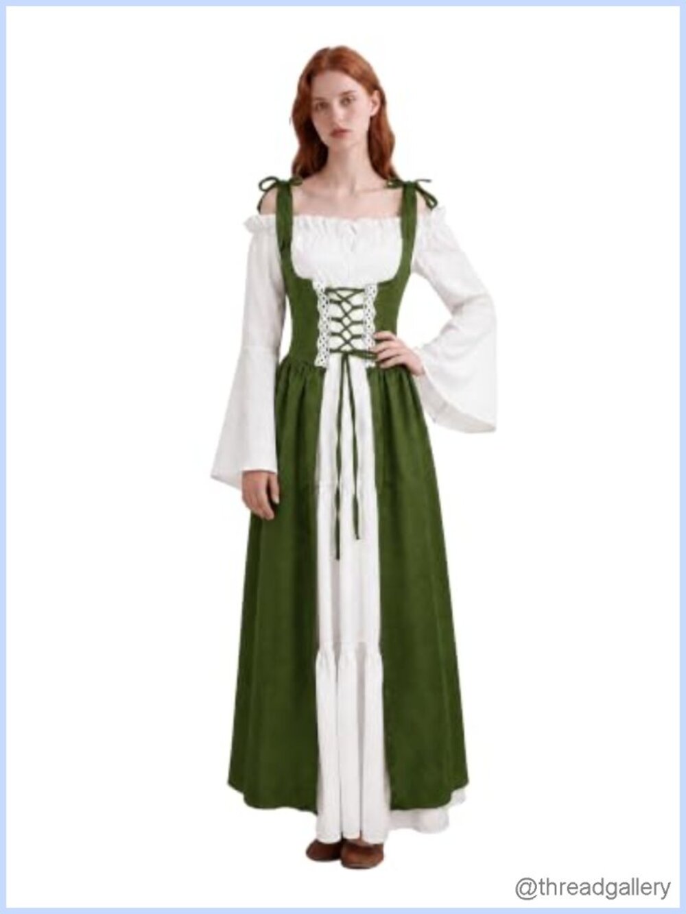 MOSTORY Renaissance Fairy Overdress Corset Chemise Medieval Costume